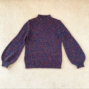 Anthropologie bell sleeve navy sweater